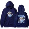 Kpop Anime Hoodie Oversized Cartoon Cat Graphic Print Pullover Sweatshirt Men Streetwear Hip Hop Fashion Casual Hooded Top