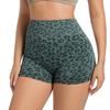 High Waist Leopard Print Tummy Control Yoga Shorts with Butt-Lifting Feature - Breathable, Slimming, European and American Style