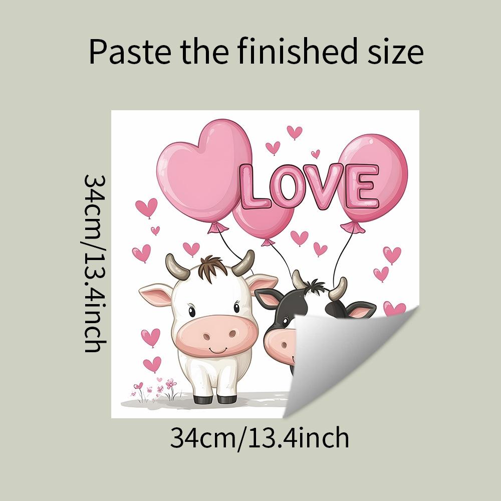 

Розовый воздушный шар в форме сердца Маленькая корова Кухня Столовая Дом Фон Украшение и Декорация Наклейки на стену
