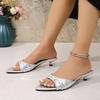 Fashion Shoes Lady Woman's Slippers Luxury Slides Low Pointed Toe Big Size Thin Heels Rubber Flip Flops Girl 2025 Designer Summer Hawaii