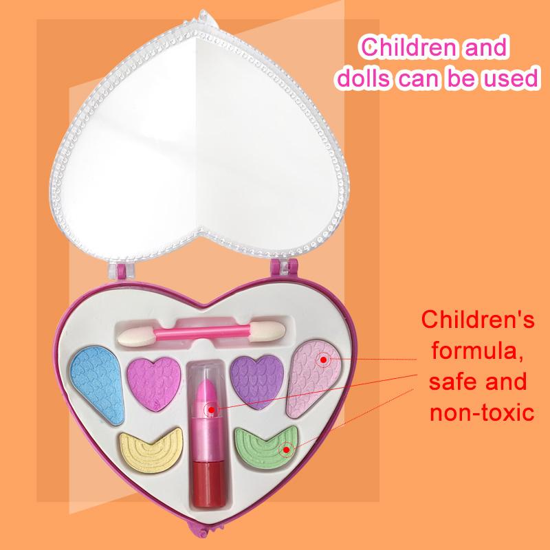 Schmink-Rollenspielset für Mädchen, 17-teilig Frisierkopf-Puppe Schminken mit Fön