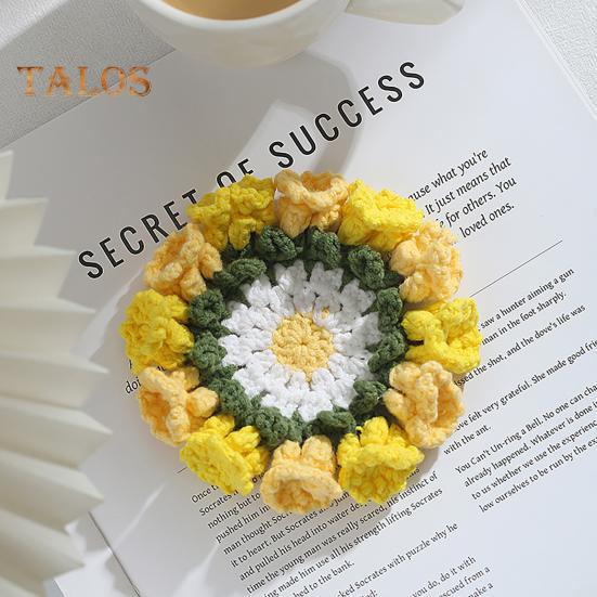 Blomväv Underlägg Halkskydd Mugghållare Bordstabletter Dekorativ Virkad Liljekonvalj Dryckesunderlägg Återanvändbar Bordsmatta Kökstillbehör