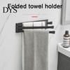 Cast Iron Towel Bar Magnetic Rail Punch-Free Installation Multifunctional Wall Mounted Bathroom Folding Drying Storage Solution Rack Prevent