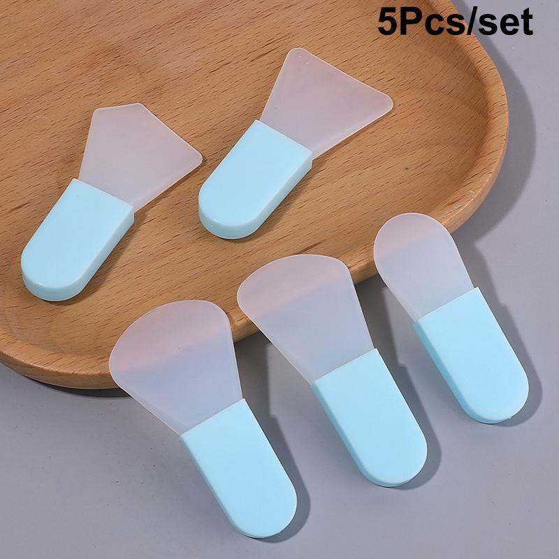 5 Stück Silikon Gesichtsmaskenpinsel Gesichts- & Augencreme Schlammmasken Applikator Schaber Gesichtsreinigungsbürsten Reise Tragbare Hautpflege Werkzeuge