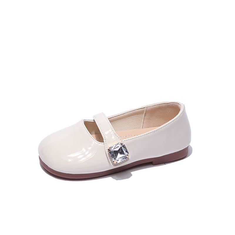 Girls Glossy Patent Leather Princess Flats Korean Style Children Kids Casual Shoes 24 белый