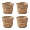 4pcs Bohemian Storage Basket Set Handwoven Rattan Barrel Floral Gift Baskets Tabletop Decor Storage Containers for Home Kitchen