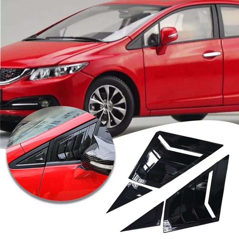 

For Honda Civic Sedan 9th 2011-2015 Glossy Black Front Window Louver Shutter Cover Side Vent Trim Windshield Cover Accessories