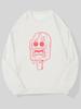 Men'S Casual Round-Neck Sweatshirt with Ice Cream Pattern