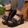 Wear Belt Buckle Lazy Platform Sandals Women's 2025 Summer New Metal Decorative Beach Sandals