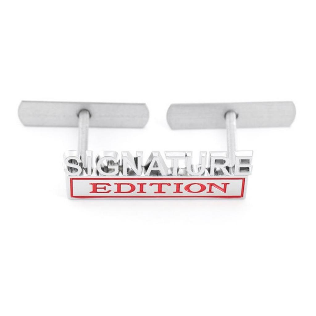 1Pc 3D Metal SIGNATURE Edition Logo Car Front Grille Badge Side Fender Rear Trunk Emblem Sticker Decal