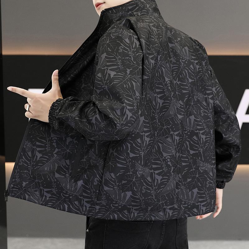 Jacket Men's Spring and Autumn New Casual Stand-up Collar Jacket Men's Sports Trendy Loose Outdoor Tops Men's Clothing