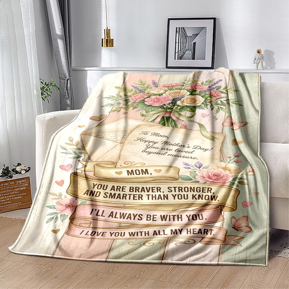 Mother's Day Love Blanket Suitable for Sofas,travel, Living Rooms Also a Good Gift for Friends and Family Suitable for All Seasons.