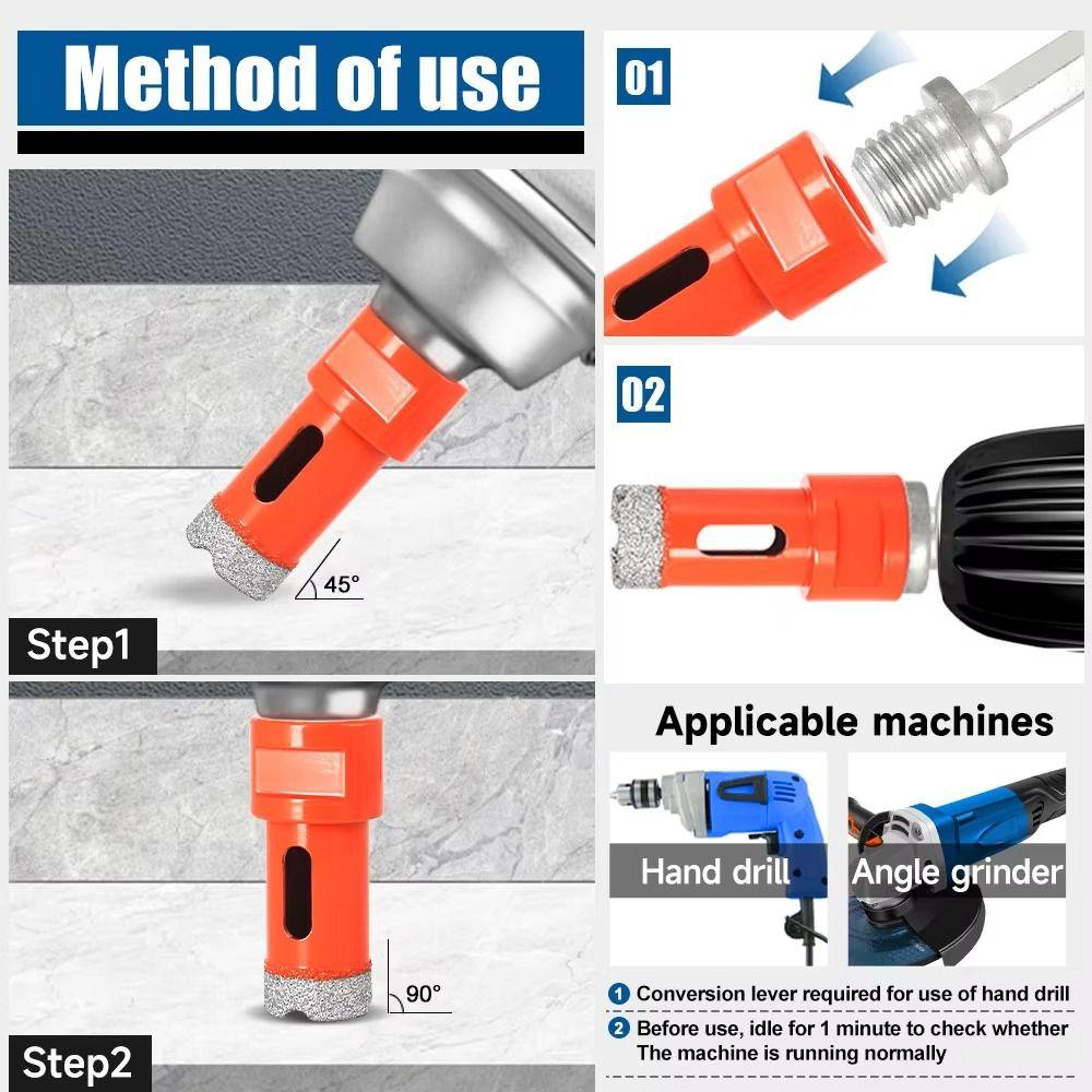 M14 Threaded Hole Opener  Hole Saw Cutter High Quality Brazed Dry Drill Bit  Marble