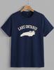 Maglietta Lago Ontario Mappa Vintage Grafica Contorni T-shirt Amante della Natura Regalo di Viaggio