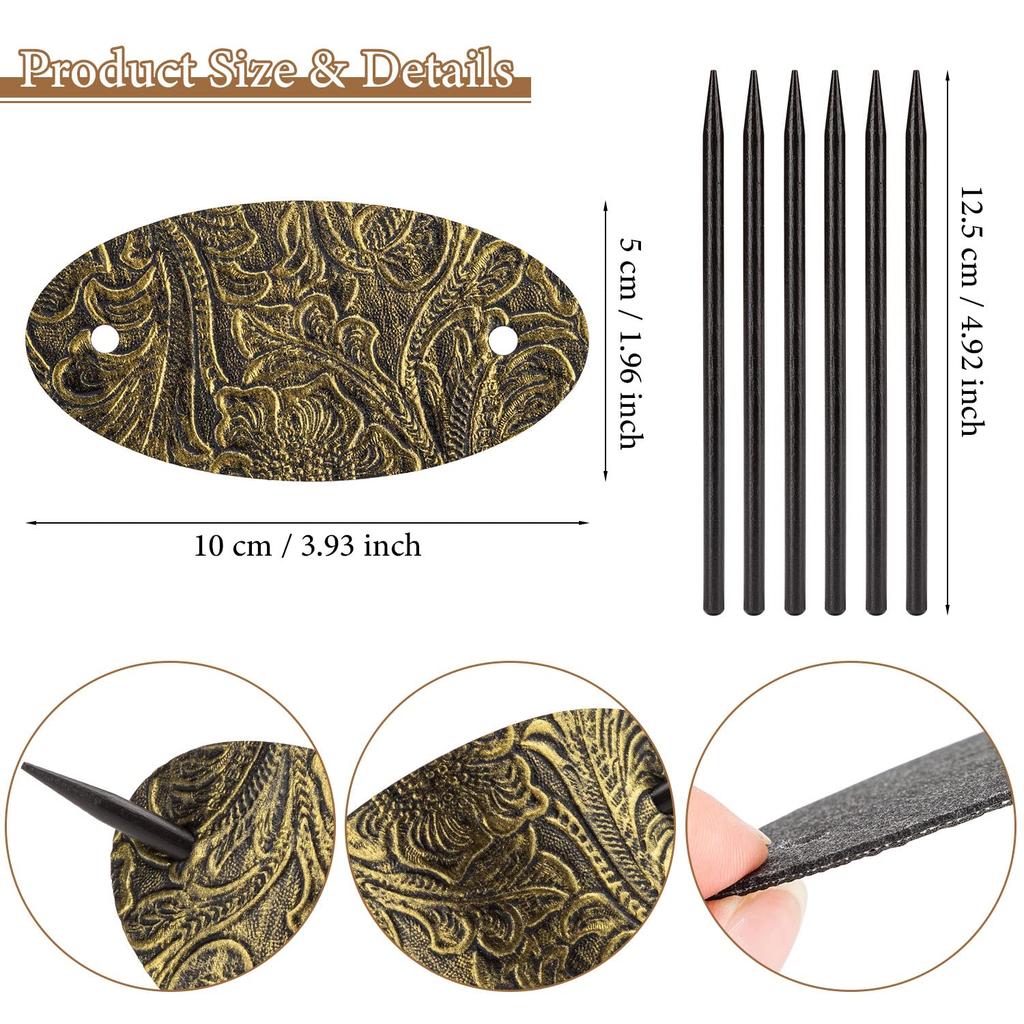 Damen Haarspange mit Stab Kunstleder Haarspange Stab Haarschmuck Oval Form Haarnadeln Pferdeschwanzhalter Haaraccessoires