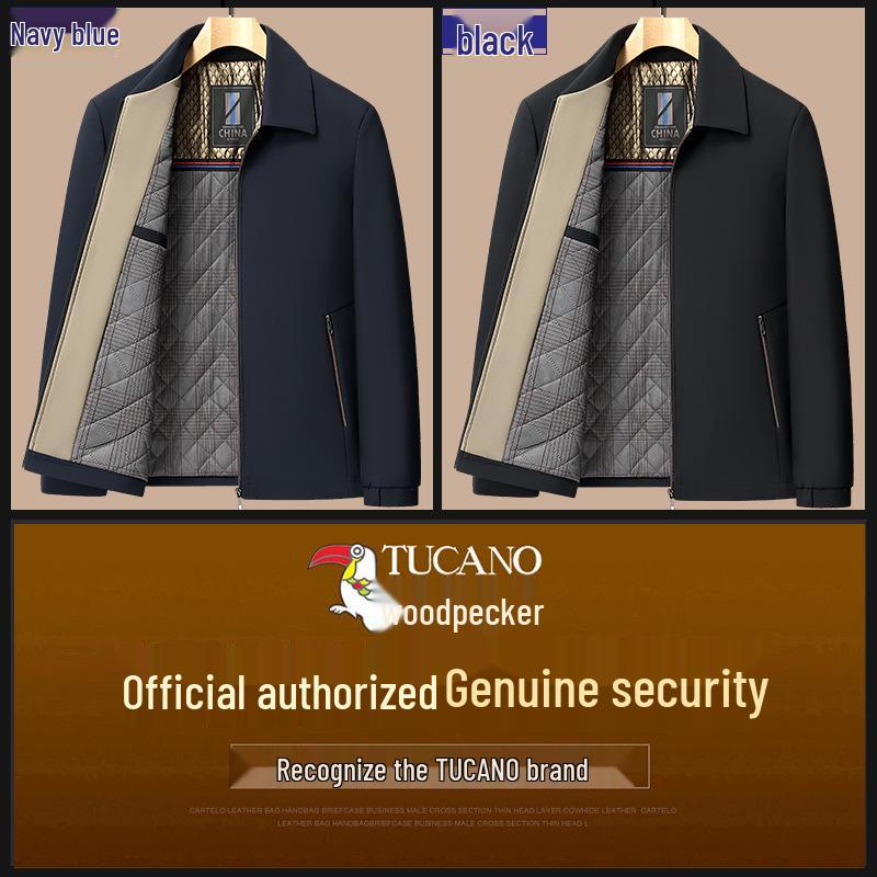 Woodpecker Men's 2025 Autumn/Winter Thickened Cotton Jacket for Middle-aged & Elderly