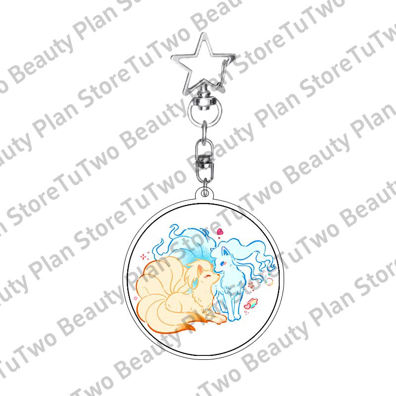 Girly Heart Acrylic Anime Sylveon Espeon Glaceon Eevee Cartoon Keychain Key Chains Keyrings Jewelry Fans Gifts Accessories Toys