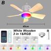 Smart Ceiling Fan RGB Lighting E27 Fans Lamp  APP Control Via Bluetooth Ceiling Fan with Silent Design for Bedroom Decorations