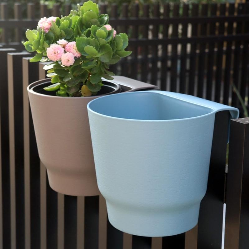 Wall-mounted Flower Pot Hanging Plant Baskets Semicircular Basket Balcony Garden