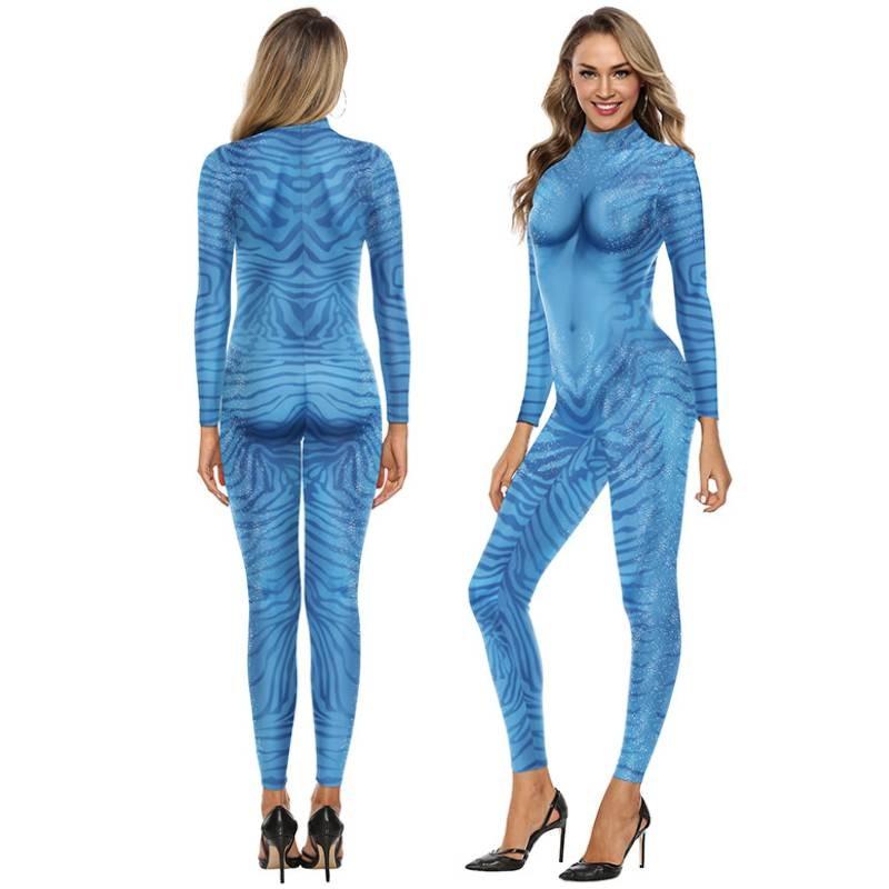 Avatar Inspired Halloween Costume Milk Silk Bodysuit For Fantasy Role Play
