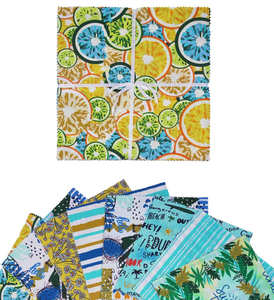 Soimoi Summer Print  Precut 5-inch Cotton  Fabric  Quilting  Squares  Charm Pack DIY Patchwork Sewing Craft-
