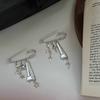 1Pc Unique Y2K Silver Star Shaped Clasp Pin Chain Badge Brooch Pin Pendant Suitable For Fashion Outfit Sweet Brooch Clip