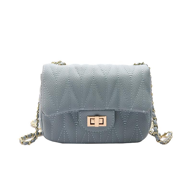 

2024 весна та літо нова модна ланцюгова сумка з діамантами через плече, маленька квадратна сумка, жіноча сумка підтримує велику кількість змішаних партій синій