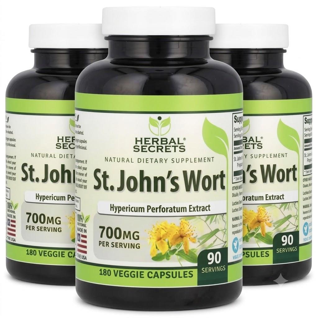 St. Johanniskraut 700mg Veggie-Kapseln, 180 Stück (350mg pro Kapsel)