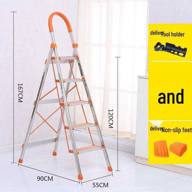 Portable Multifunctional Indoor A-Frame Ladder - 4/5 Step, Folding, Thickened, Telescopic, Mobile