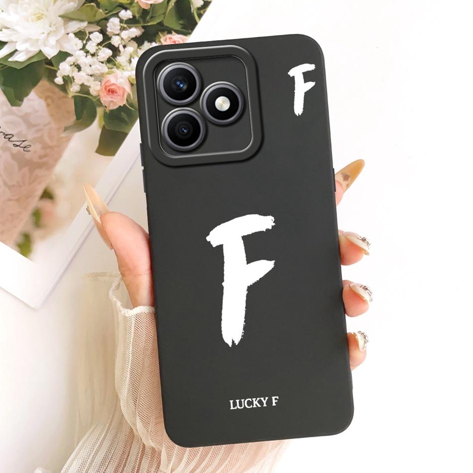 For Honor X8d Lucky Initial Letter Phone Case For Honor X8d X 8D 4G Soft Silicone Cases Bumpers