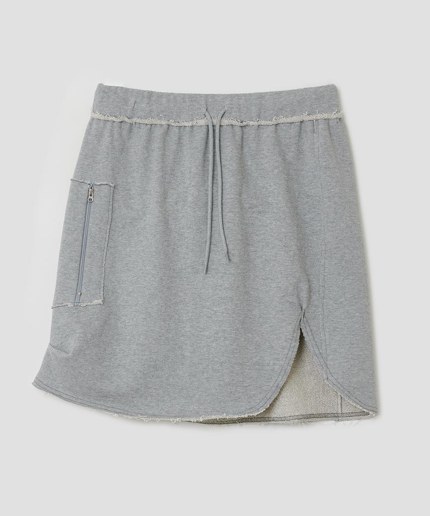 Taibseobiseu Slit Pocket Jersey Skirt [Gray]
