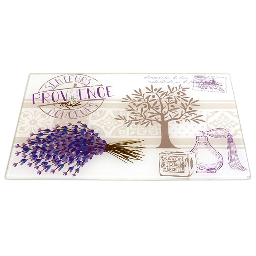 Les Trésors De Lily [A2457] - Cutting Board / Glass Coaster 'Provence' Lavender - 30x20 Cm