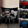 U-U2 Rockk Band Cushion Cover Natural Linen Organic Fabric Double-Sided Printing Sofa Home Decor Gift Pillow Case