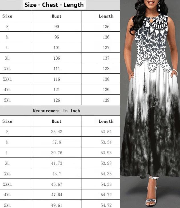 Women's 2022 Sleeveless V-Neck Printed Summer Maxi Dress