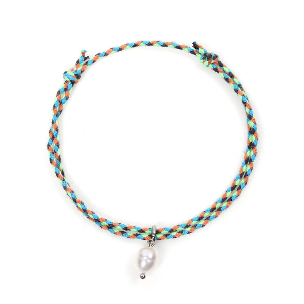 Jbans Classic Pearl Medal Neon String Knot Bracelet (Y2101-Ac005_Nl)
