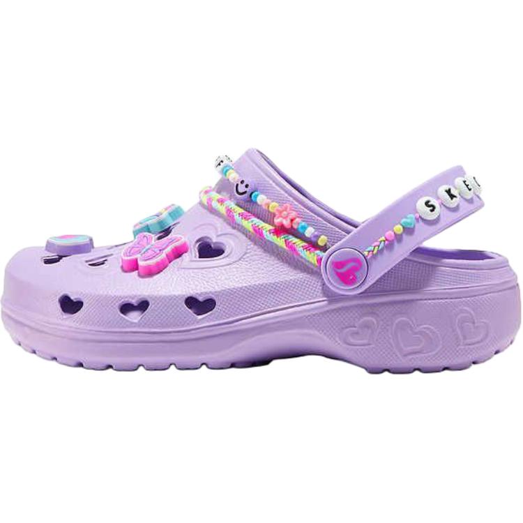 Skechers Foamies Girls Comfortable Non-Slip Durable Low-Top Sandals Kids sandals Purple 308366L-LVMT 27.5