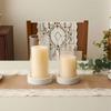 Set aus 2 klaren Glaszylinder-Vasen, winddichte Kerzenhalter mit Holzplatte für Blumenarrangements, Partytische und Wohnzimmerdekorationen