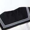 Black Collar White Sailor JK Uniform Set with Pleated Skirt