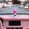 Solar Powered Dancing P-ink Frog Car Dashboard Decoration Shake Head Frog Car Swinging Bobble Head Frog Auto Interior Ornaments
