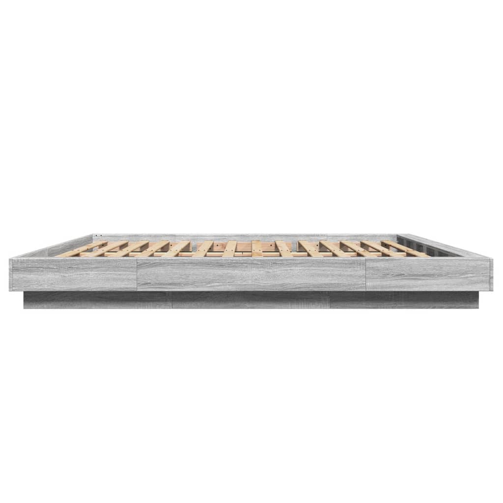 LED Bed Frame in Grey Sonoma 180 x 200 cm Engineered Wood
