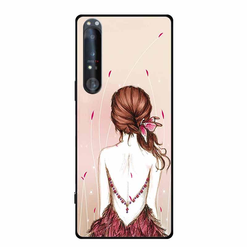 Embossed Color Painted Soft Case with Textured Design for Sony 1 IV Phone