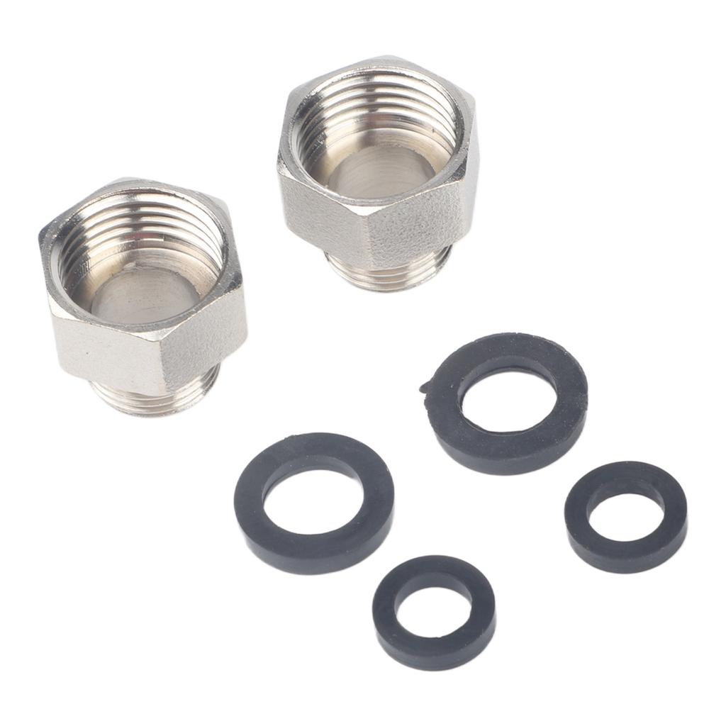 Copper 3/8 Male to 1/2 Female Thread Plumbing Connector with Integrated Rubber Gasket for Leak Resistant Seals
