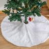 Christmas Tree Skirt 36/48/60 Inches White Christmas Tree Skirt Soft Fluffy Faux Fur Tree Skirt for Merry Christmas Party Supplies