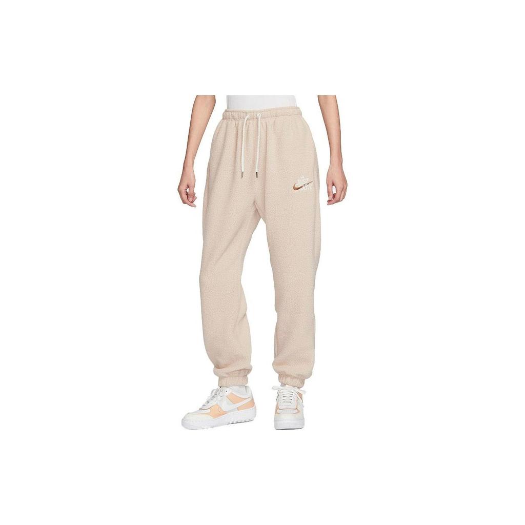 Nike Pantalones Deportivos de Punto con Cordón y Logo Sólido para Mujer, Parte Inferior, Caqui FD4069-126