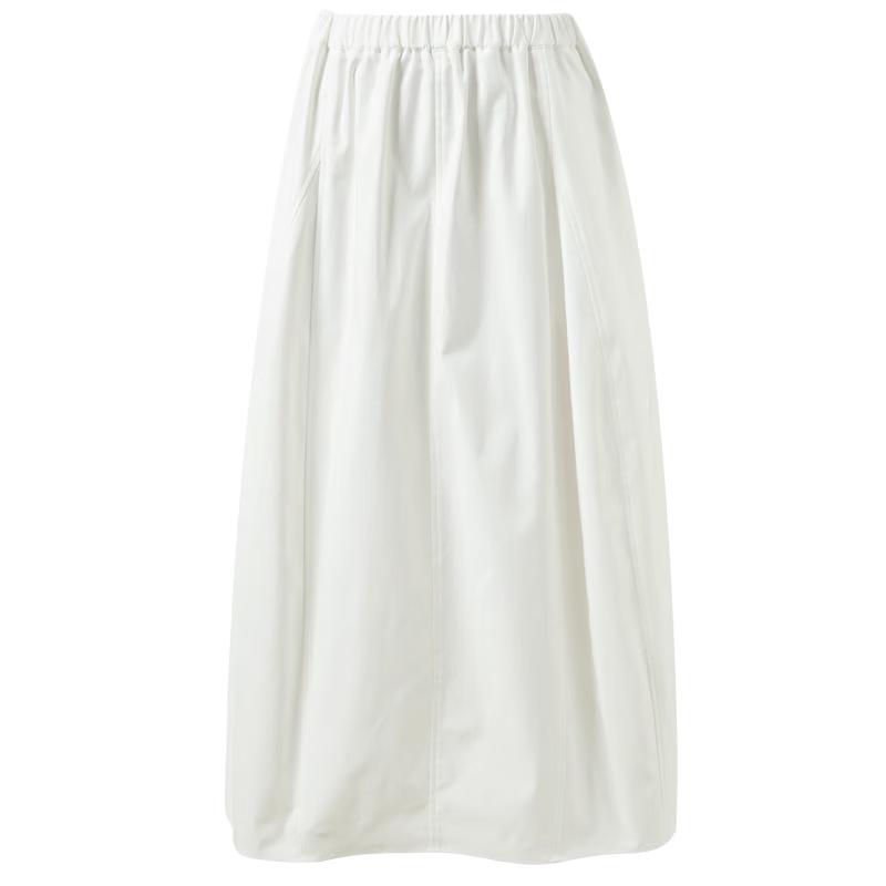 Sancai Women s Elastic Waist A-Line Long Skirt M