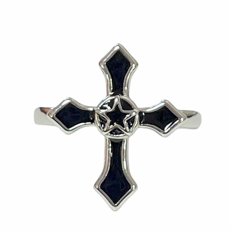 2026 European and American Dark Style Cool Cross Personalized Retro Ring Female Neutral Style Fashion Versatile Couple Ring