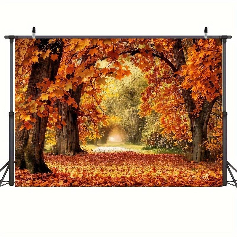 1pc Autumn Forest Leaf Background Flag Polyester No Electricity Required Multi-Purpose.PMJ