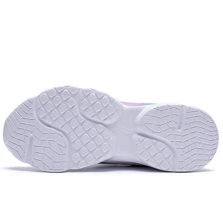 Li Ning Kids Big Aurora Sports Trend Non-Slip Anti-Kick Rebound Lightweight Casual Shoes Kids Casual Shoes Standard-White Light-Blue-Purple YKCQ274-92