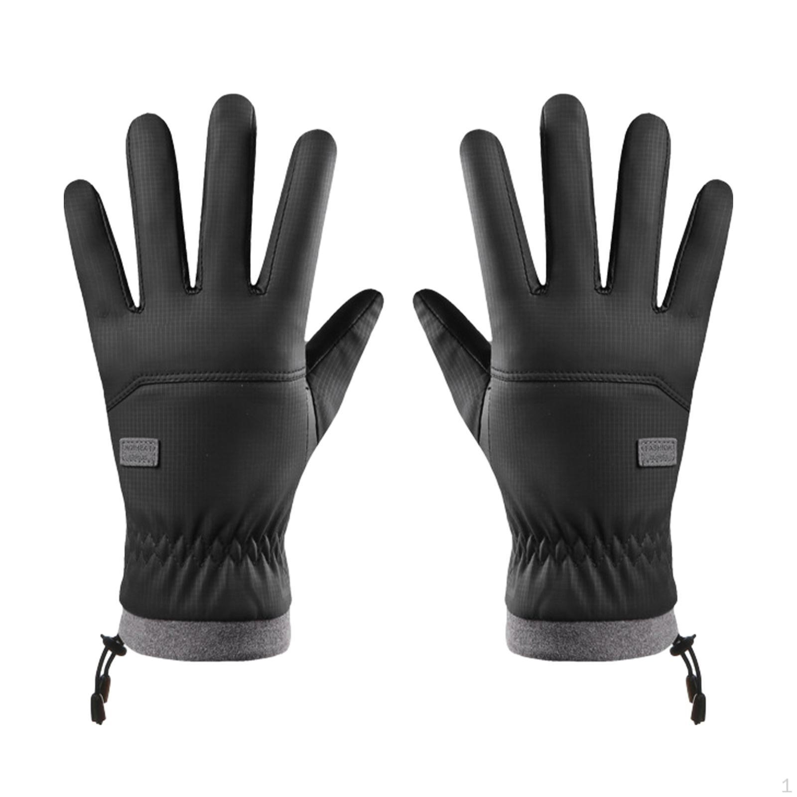 Men s Winter Gloves for Cycling and Running - Windproof Touchscreen Mittens чёрный
