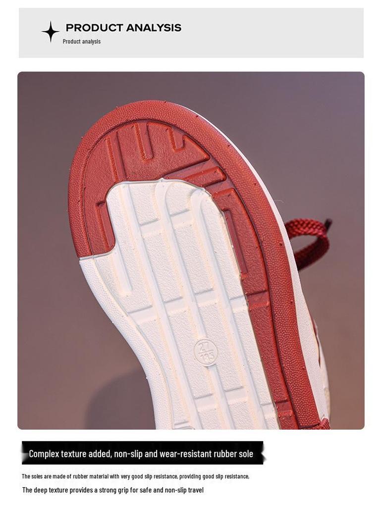 2025 Spring Children's Trendy Leather Skate Shoes – Versatile Casual Footwear for Girls and Boys